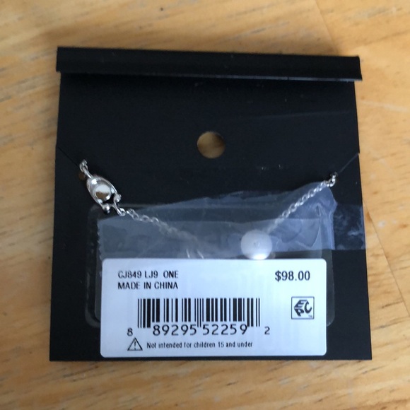 Coach Silver Tone Slider Bracelet Gold Tone Pretzel Charm Crystal Accent NWT - Picture 12 of 14